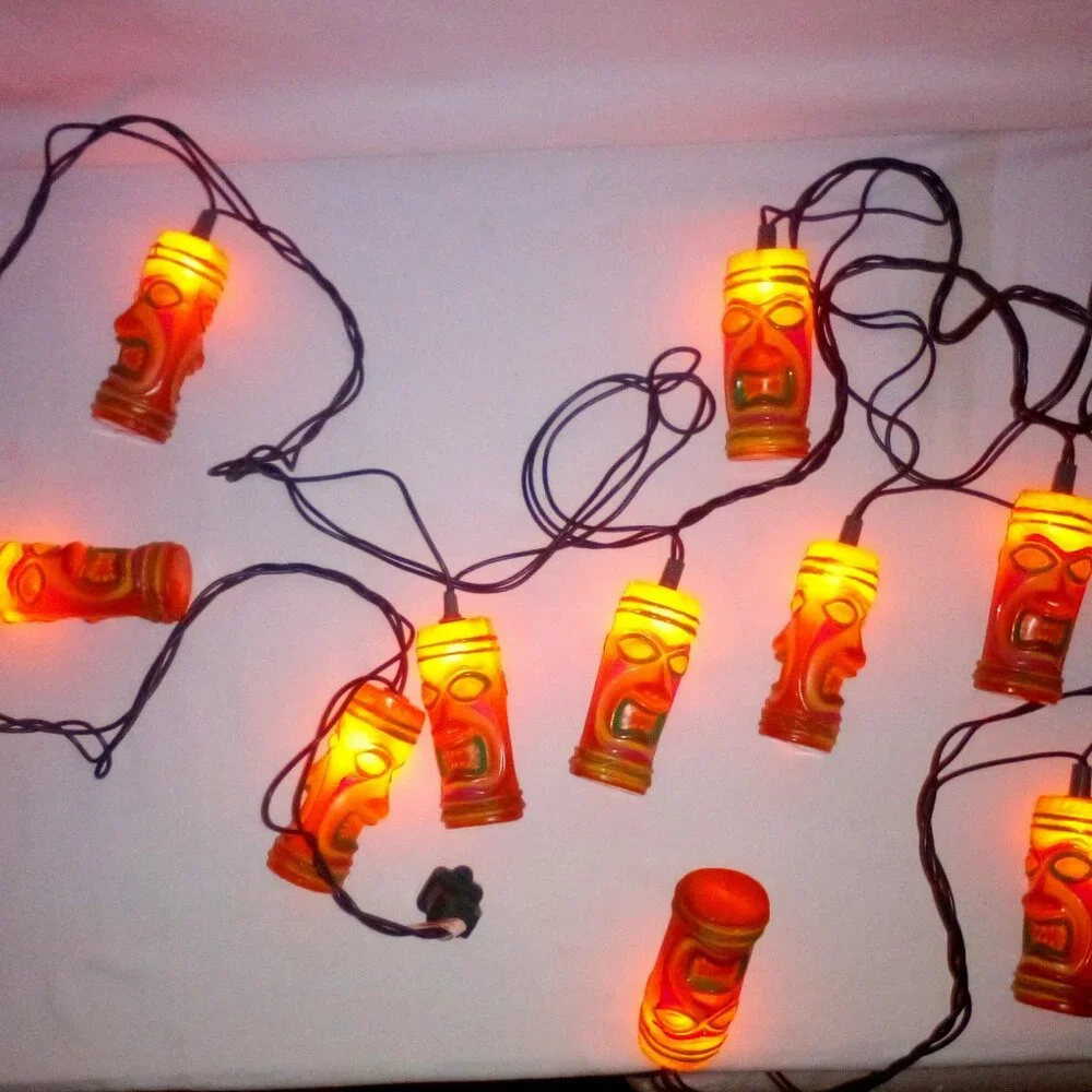 Tiki String Lights:  Blowmold.  10 Lights.  NWOT.  Never Used